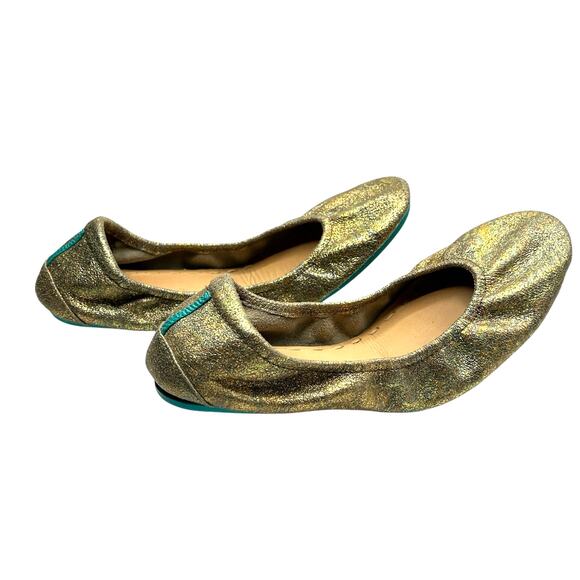 Tieks Starstruck Gold Iridescent Leather Flats Size 9 Glam Coquette Minimalist - Picture 4 of 9